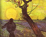 Sower with Setting Sun After Millet by Vincent van Gogh